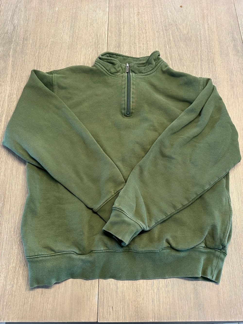 L.L. Bean Men's Olive Green Half-Zip Pullover Sweater